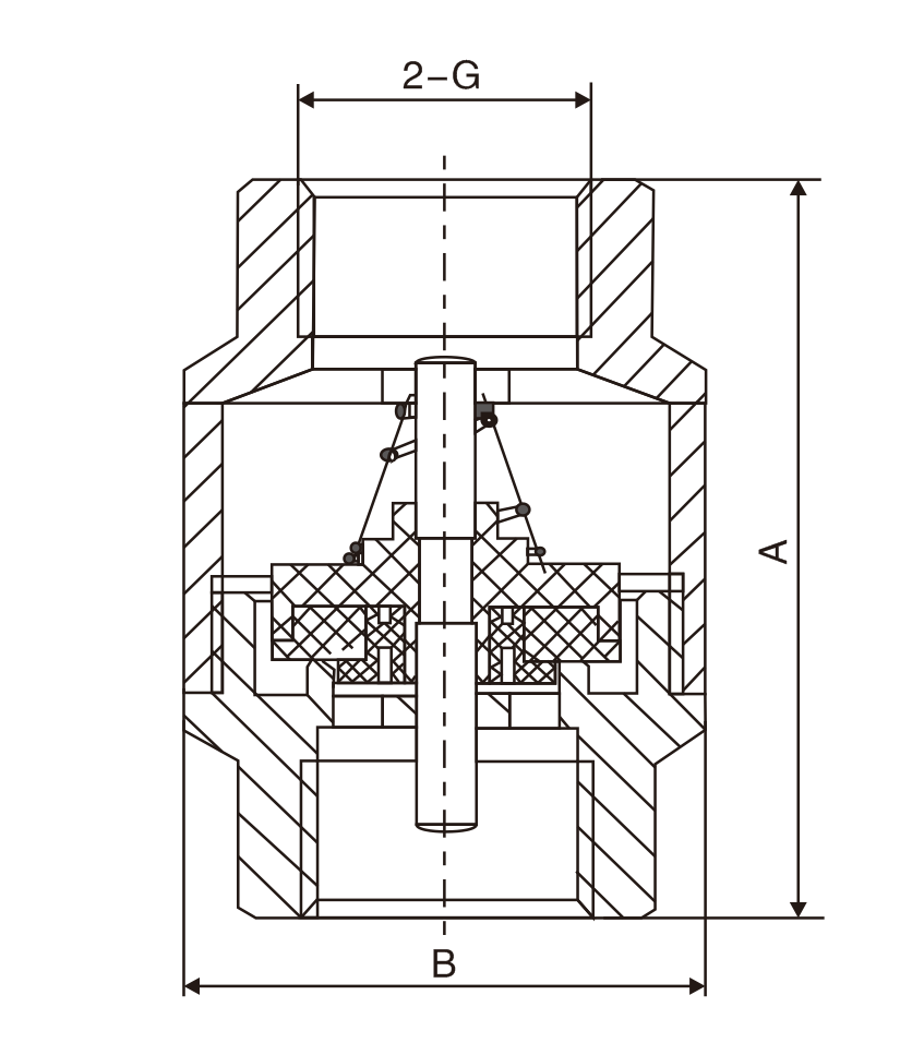 黃(huang)銅立式止回閥(圖(tú)1)